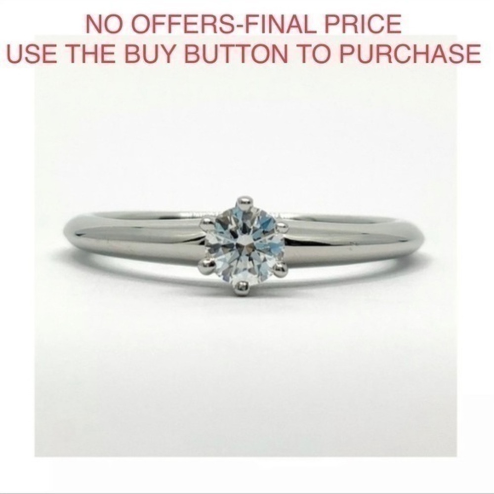 Tiffany & Co .20ct Solitaire Diamond Platinum Ring